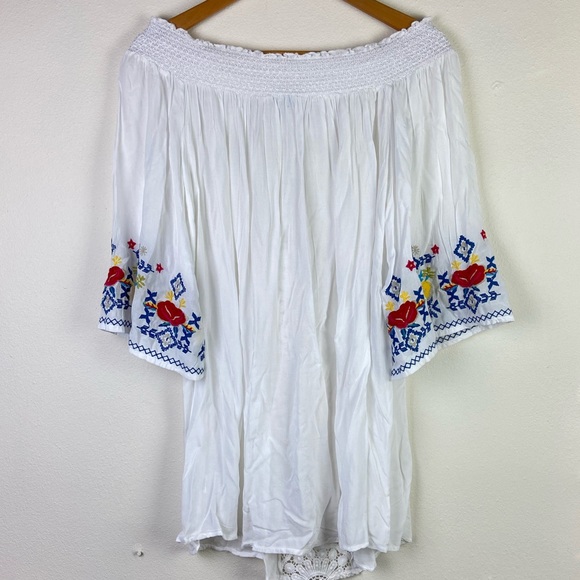 Blue Island embroidered boho blouse - Picture 3 of 4